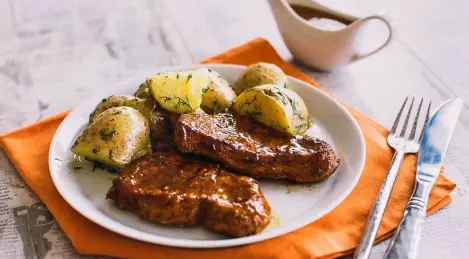 Pechuga de pavo BBQ con glaseado de naranja