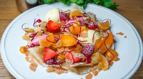 Sweet pancakes with fruits from Dmitry Shurshakov