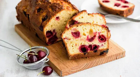 Curd cupcake with cherry