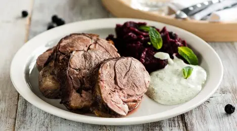 Leg of lamb marinated in kvass