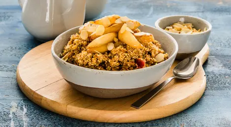 Quinoa with Dried Cranberries and Pear Saute