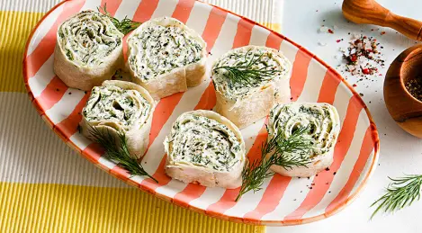 Lavash with cheese and dill
