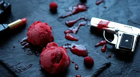 Hausgemachtes Himbeersorbet