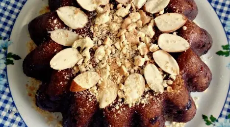 Tarte au pain aux myrtilles