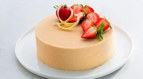 Gâteau fraise-basilic-vanille