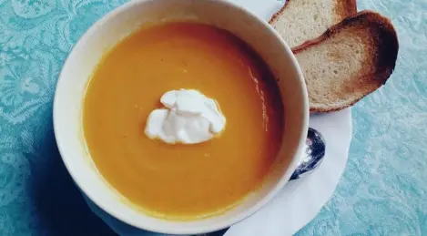 Pumpkin and carrot soup puree