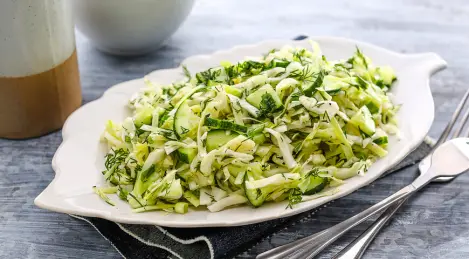 Young cabbage salad with vinegar