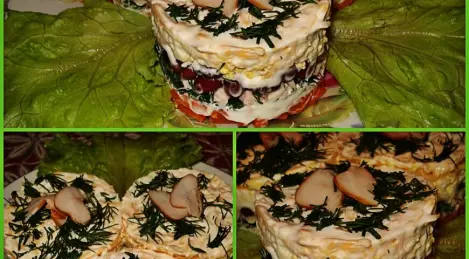 Salade aux haricots et blanc de poulet fumé