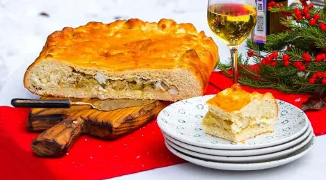 Pie with white fish
