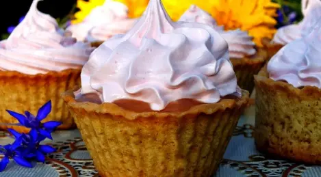 Baskets with applesauce and protein cream