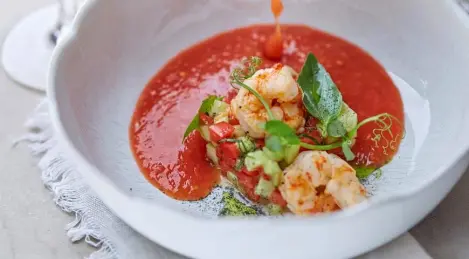 Gazpacho with shrimps