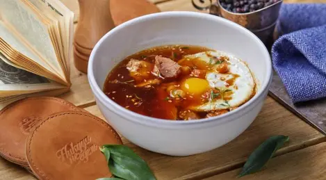 Soupe de champignons au canard