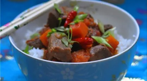 Veal Curry with Pumpkin and Tomatoes