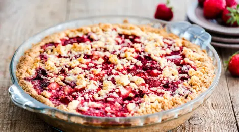 Pastel de fresa abierto