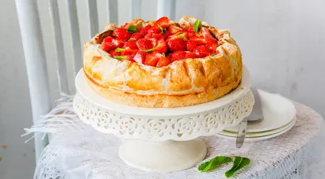 Tarte au fromage blanc et fraises