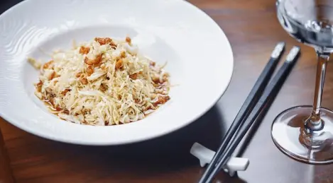 Beijing cabbage salad in Asian dressing