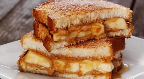 French sandwich with cheese and bananas