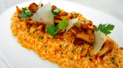 Risotto with saffron and chanterelles