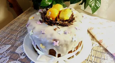 Easter cake with a nest