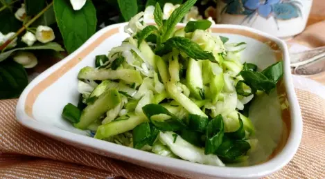Salad of cabbage and young zucchini