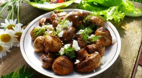 Grilled mushrooms