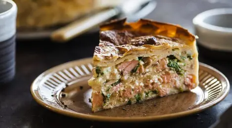 Tarte aux crêpes au poisson