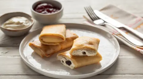 Crêpes au fromage cottage