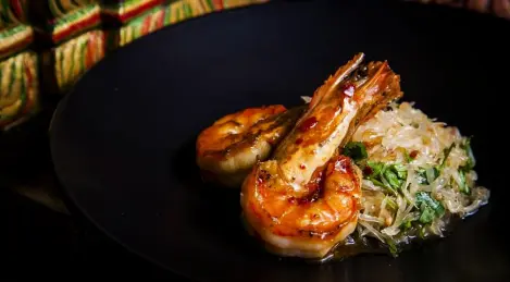Ensalada de pomelo con gambas