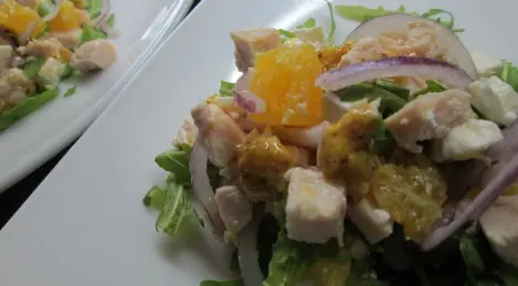 Chicken salad with oranges and feta