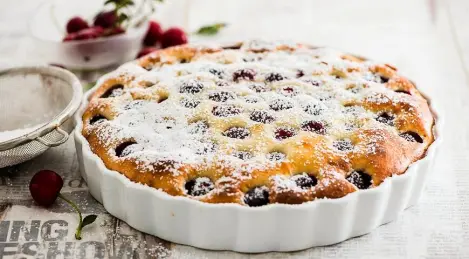French clafoutis with cherries