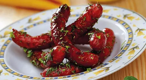 Salchichas muy chulas a las hierbas