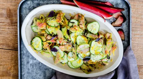 Rhubarb Salad with Cucumbers