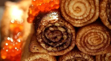 Pancakes with caviar