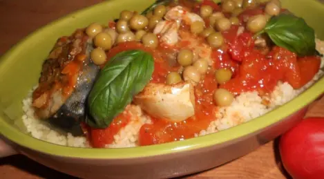 Moroccan fish with couscous
