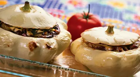 Courge farcie au foie de dinde