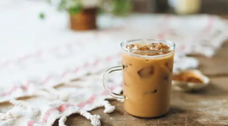 Iced coffee with cinnamon