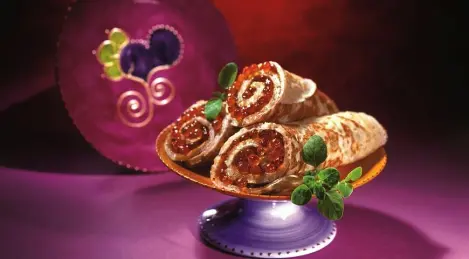Pancakes with caviar