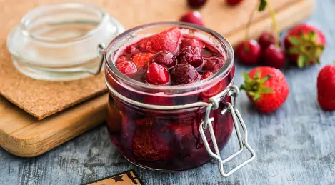 Strawberry and cherry jam