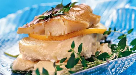 Fresh and smoked fish in herbs