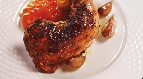 Chicken legs with orange and ginger confiture