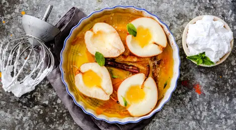 Peras al horno con miel