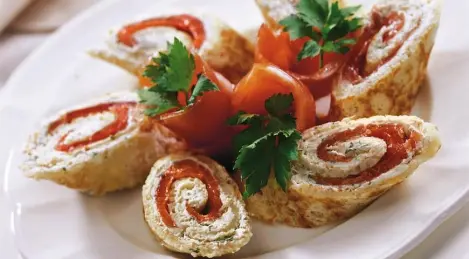 Rolls with salmon