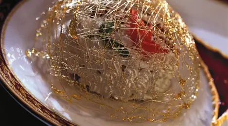 Waffle pie with kaimak