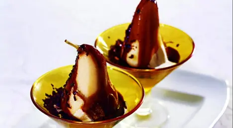 Pears in chocolate