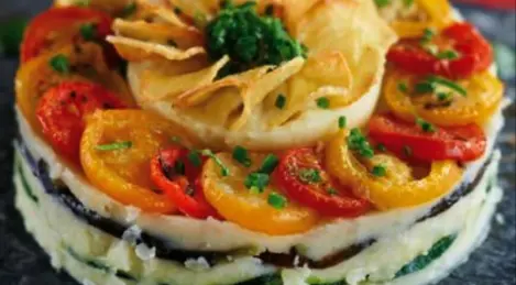 Vegetable cake Parmentier
