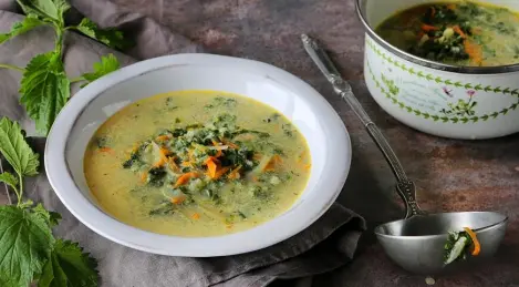 Young nettle soup