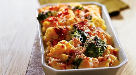 Cauliflower and Broccoli Gratin