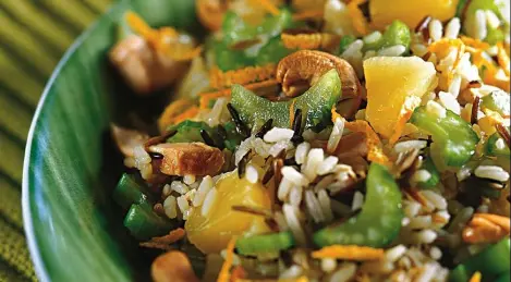 Wild rice salad with duck