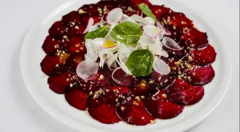 Beetroot Carpaccio with Fennel and Honey Mustard Sauce