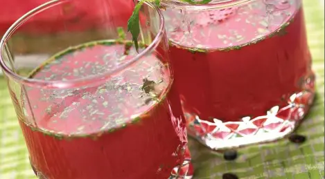 Mint cocktail with watermelon